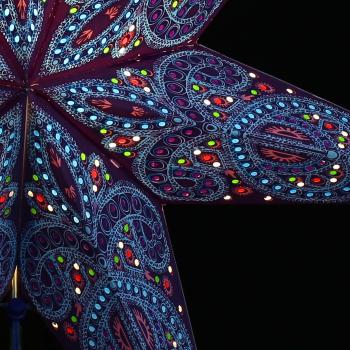 Dunhill Blau - Faltbarer Leuchtstern, Weihnachtsstern aus Papier mit 7 Zacken, 60 cm
